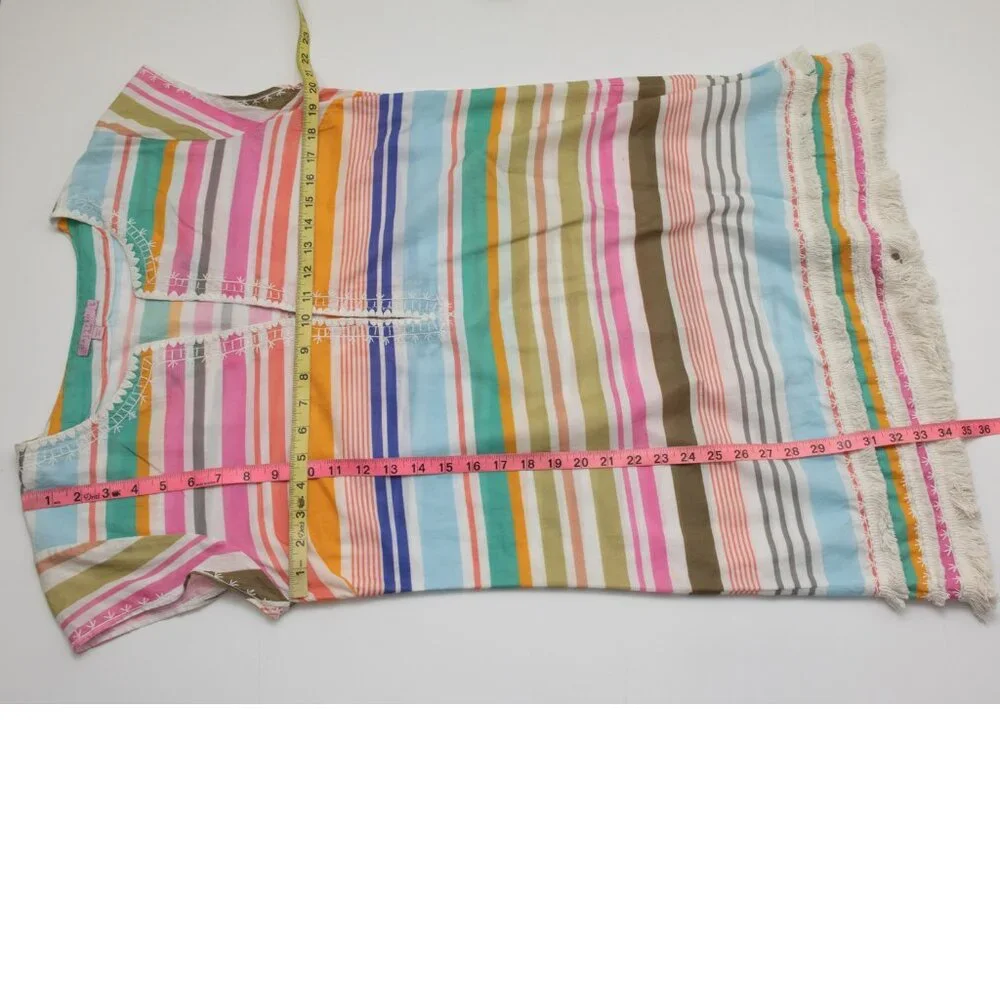 Calypso St. Barth Biding Grange Dress Embellished Cotton Multicolor Size Large - Picture 6 of 6